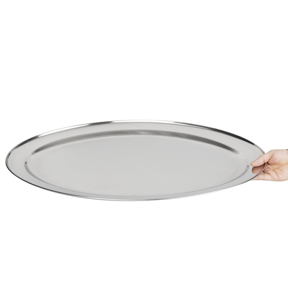 Olympia Stainless Steel Oval Serving Tray 660mm • PAS-K370