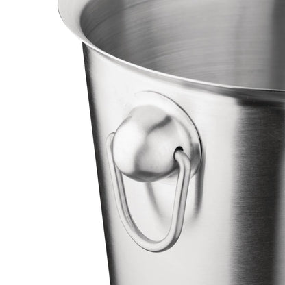 Olympia Brushed Stainless Steel Wine & Champagne Bucket (200(Ø)x250(H)mm with handle | Fits bucket holder K407) • PAS-K406