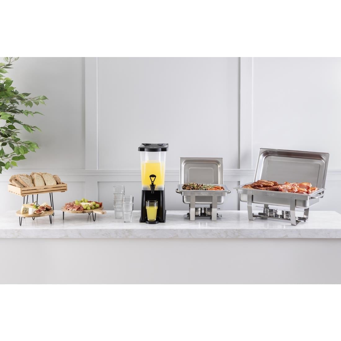Olympia Round Display Stand Mango Wood with Metal Legs 300x80mm (300(Ø)x80(H)mm | Material: Mango Wood) • PAS-HY752