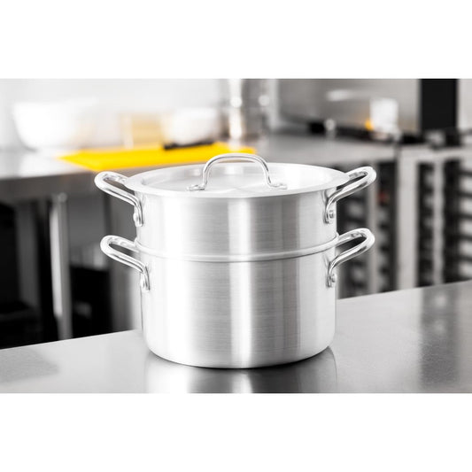 Vogue Aluminium Double Boiler Pan With Lid 240mm • PAS-K643