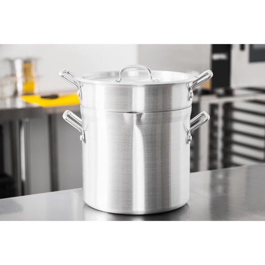 Vogue Aluminium Double Boiler Pan With Lid 280mm • PAS-K645