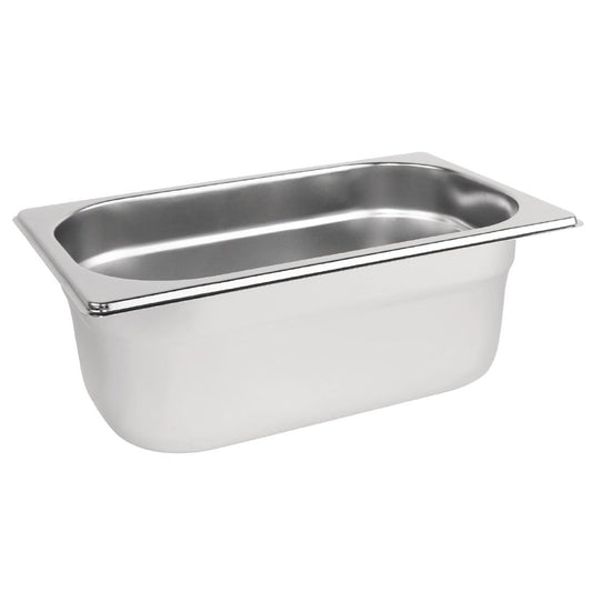 Vogue Stainless Steel Gastronorm Tray 1/4 - 100mm deep • PAS-DN720