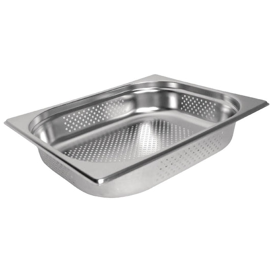 Vogue Stainless Steel Perforated 1/2 Gastronorm Tray • PAS-P_DN703