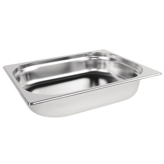 Vogue Stainless Steel Gastronorm Tray 1/2 - 40mm deep • PAS-DN714