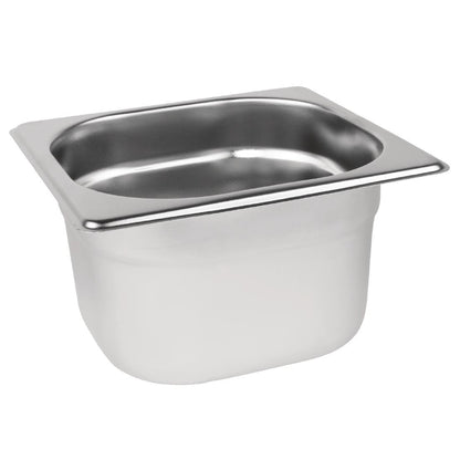 Vogue Stainless Steel Gastronorm Tray 1/6 - 100mm deep • PAS-DN724