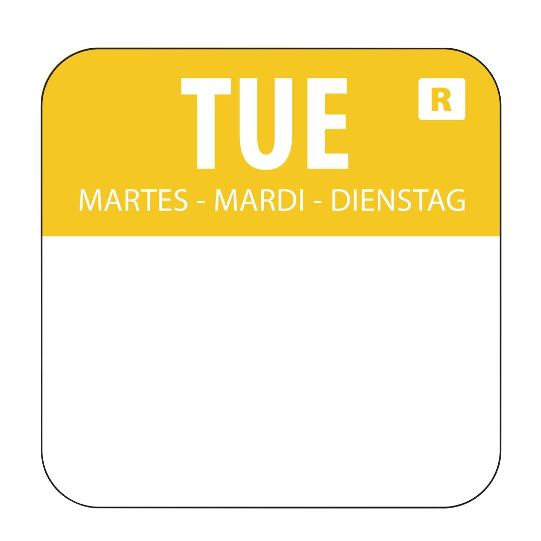 Hygiplas Removable Colour Coded Food Labels Tuesday (1000 Pack) (Pack of 1000) • PAS-L932