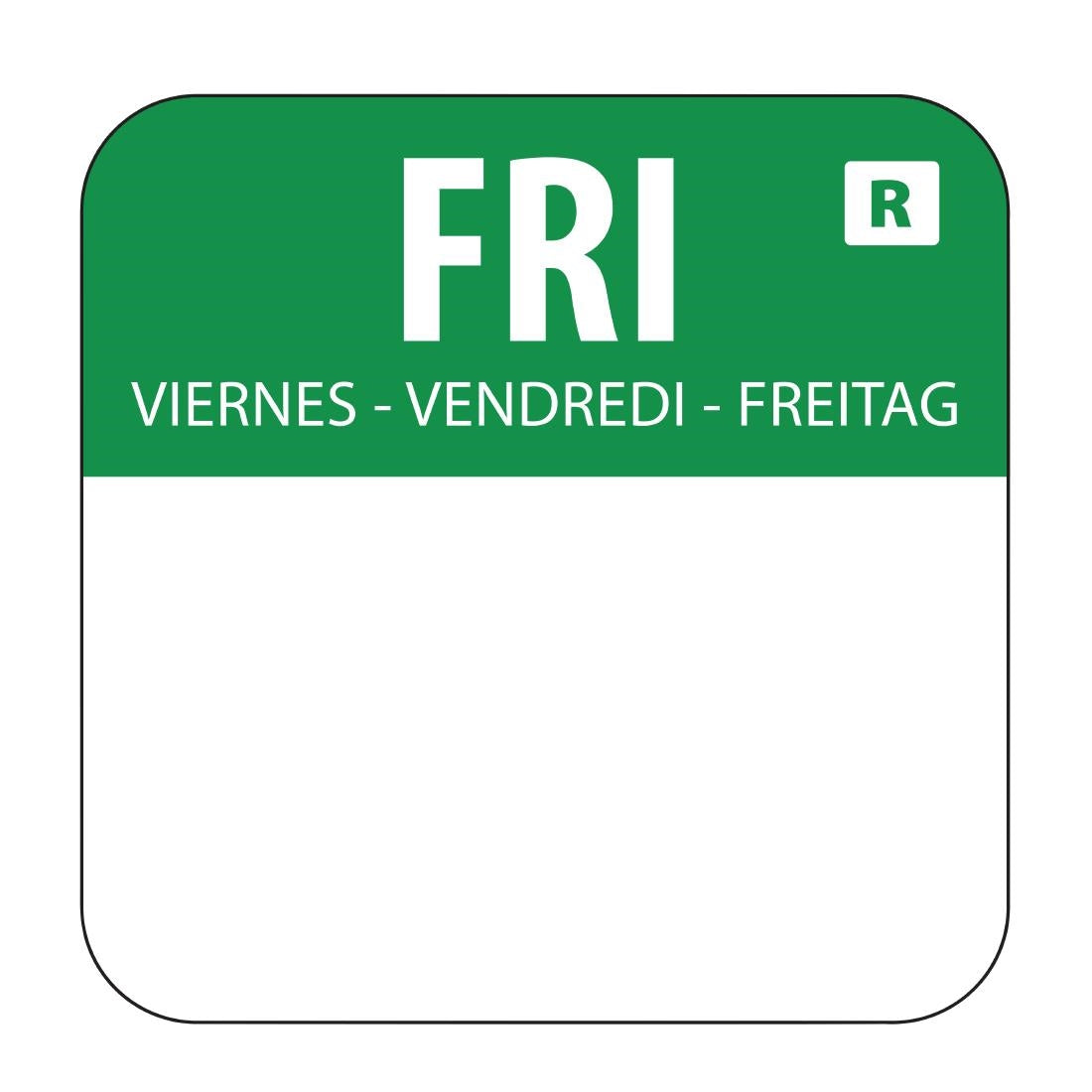 Hygiplas Removable Colour Coded Food Labels Friday (1000 Pack) (Pack of 1000) • PAS-L935