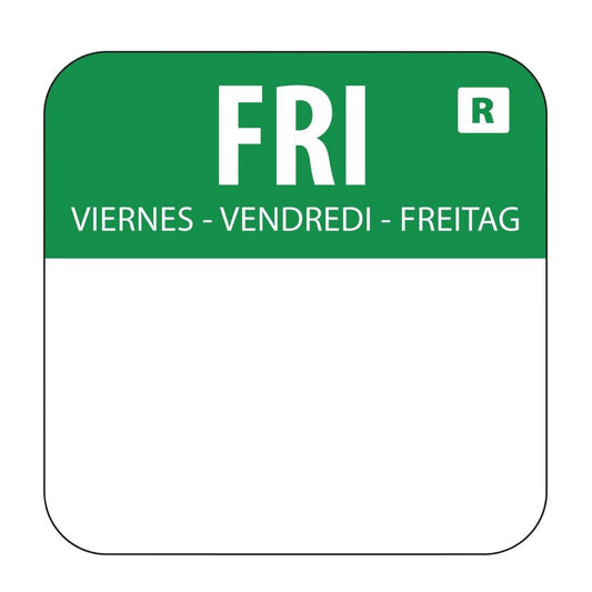 Hygiplas Removable Colour Coded Food Labels Friday (Pack of 1000) • PAS-L935