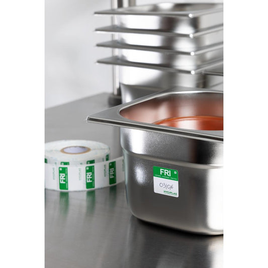 Hygiplas Removable Colour Coded Food Labels Friday (1000 Pack) • PAS-L935