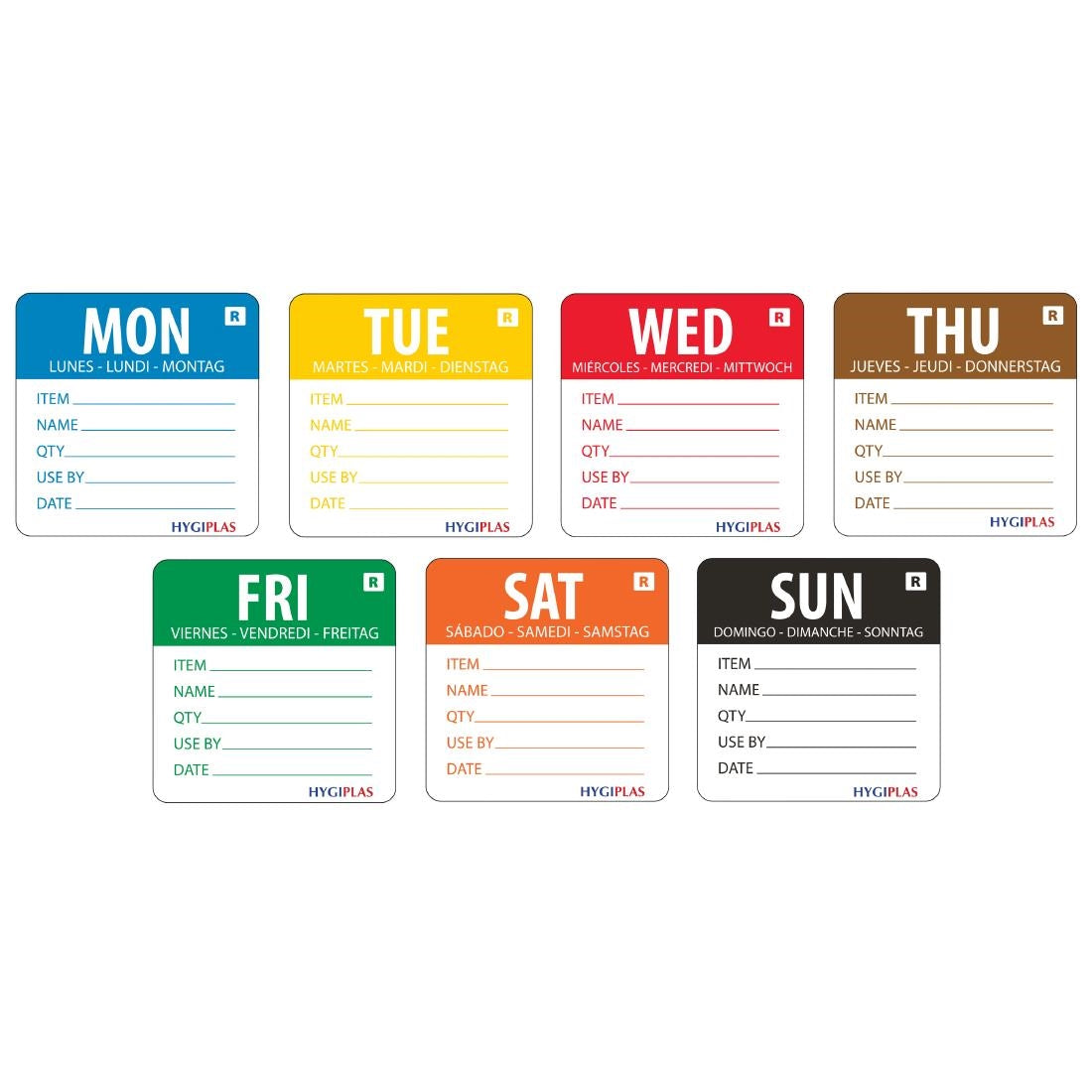 "Vogue Removable Day of the Week 50mm Label Set (3500 Pack)" • PAS-L938