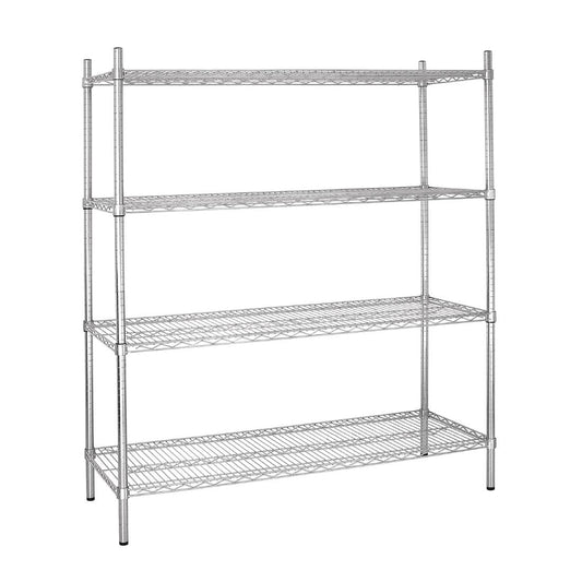 Vogue 4 Tier Wire Shelving Kit 1830x460mm (Size: 1830(W)x457(D)x1830(H)mm. Material: Galvanised Zinc. Flat packed) • PAS-L939