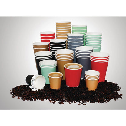 Fiesta Recyclable Takeaway Coffee Cups Single Wall Charcoal 225ml (Pack of 1000) • PAS-GP415