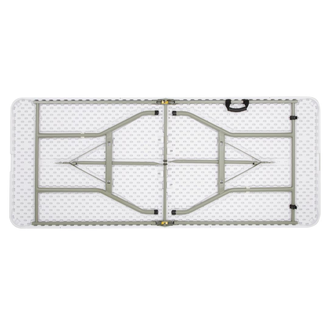 Bolero Rectangular Centre Folding Table 6ft White (738(H)x1836(L)x760(W)mm. Max Weight Capacity: 200kg) • PAS-LL001