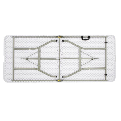 Bolero Rectangular Centre Folding Table 6ft White (738(H)x1836(L)x760(W)mm. Max Weight Capacity: 200kg) • PAS-LL001