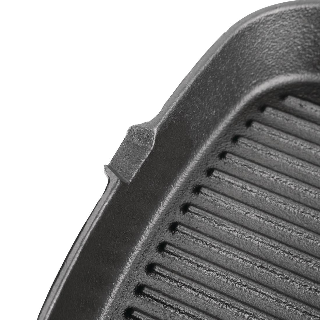 Vogue Square Cast Iron Ribbed Skillet Pan 241mm • PAS-M653