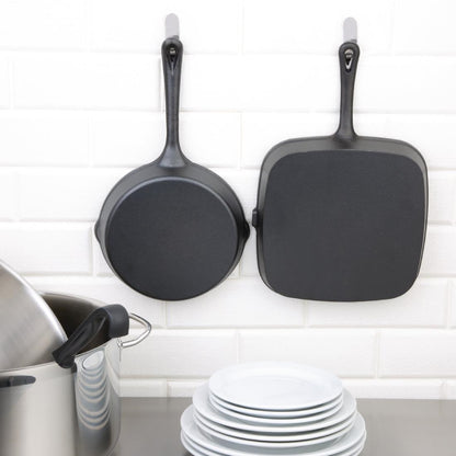 Vogue Square Cast Iron Ribbed Skillet Pan 241mm • PAS-M653