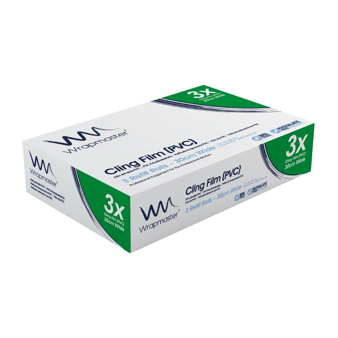 Wrapmaster Cling Wrap Refills 300mx305mm (3 Pack) (Pack quantity: 3 Rolls | 305(W)mm x 300(L)mm) • PAS-M809
