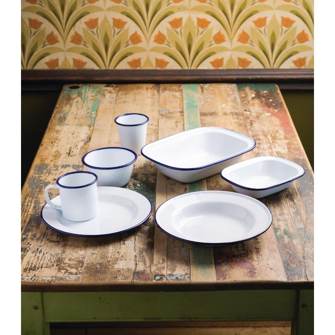 Olympia Enamel Pie Dish Rectangular 180x135mm (6 Pack) (Pack of 6) • PAS-GM511