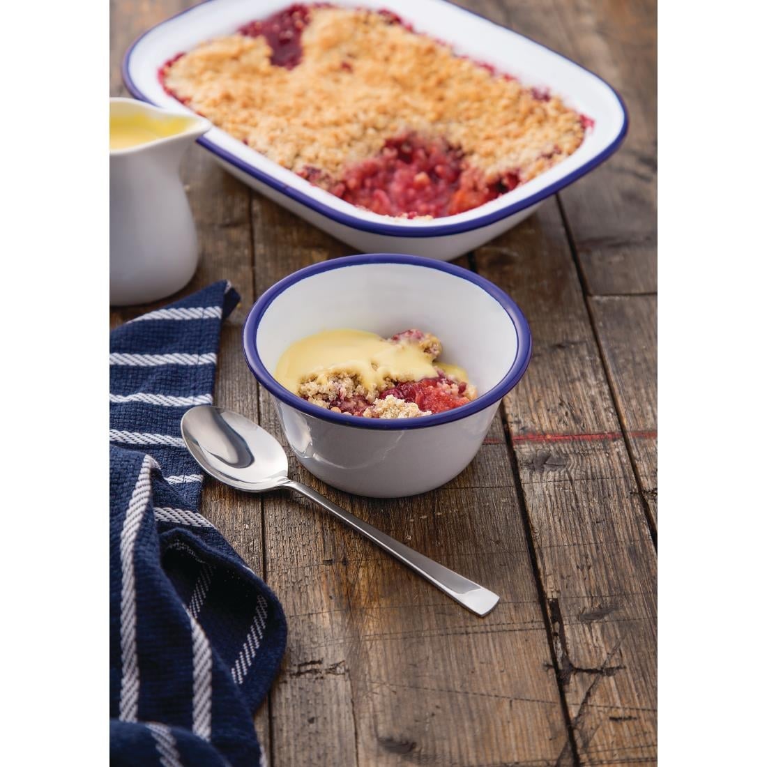 Olympia Enamel Pudding Bowls 155mm (6 Pack) (Pack of 6) • PAS-DC389