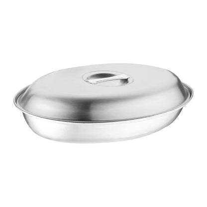 Olympia Oval Vegetable Dish Lid 250 x 170mm (Size: 28(H) x 245(W) x 170(D)mm / 1x9.6x6.6" | Fits dishes P185 and P179) • PAS-P182