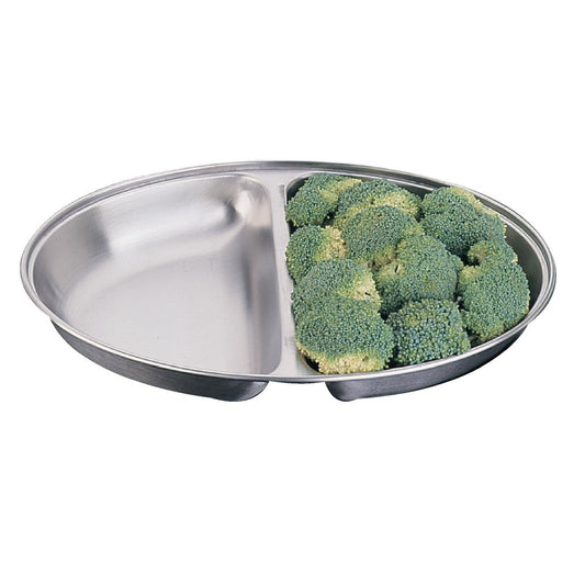 Olympia Oval Vegetable Dish Two Compartments 300mm (Size: 43(H) x 300(W) x 208(D)mm / 1.6x12x8" | Two compartments) • PAS-P186