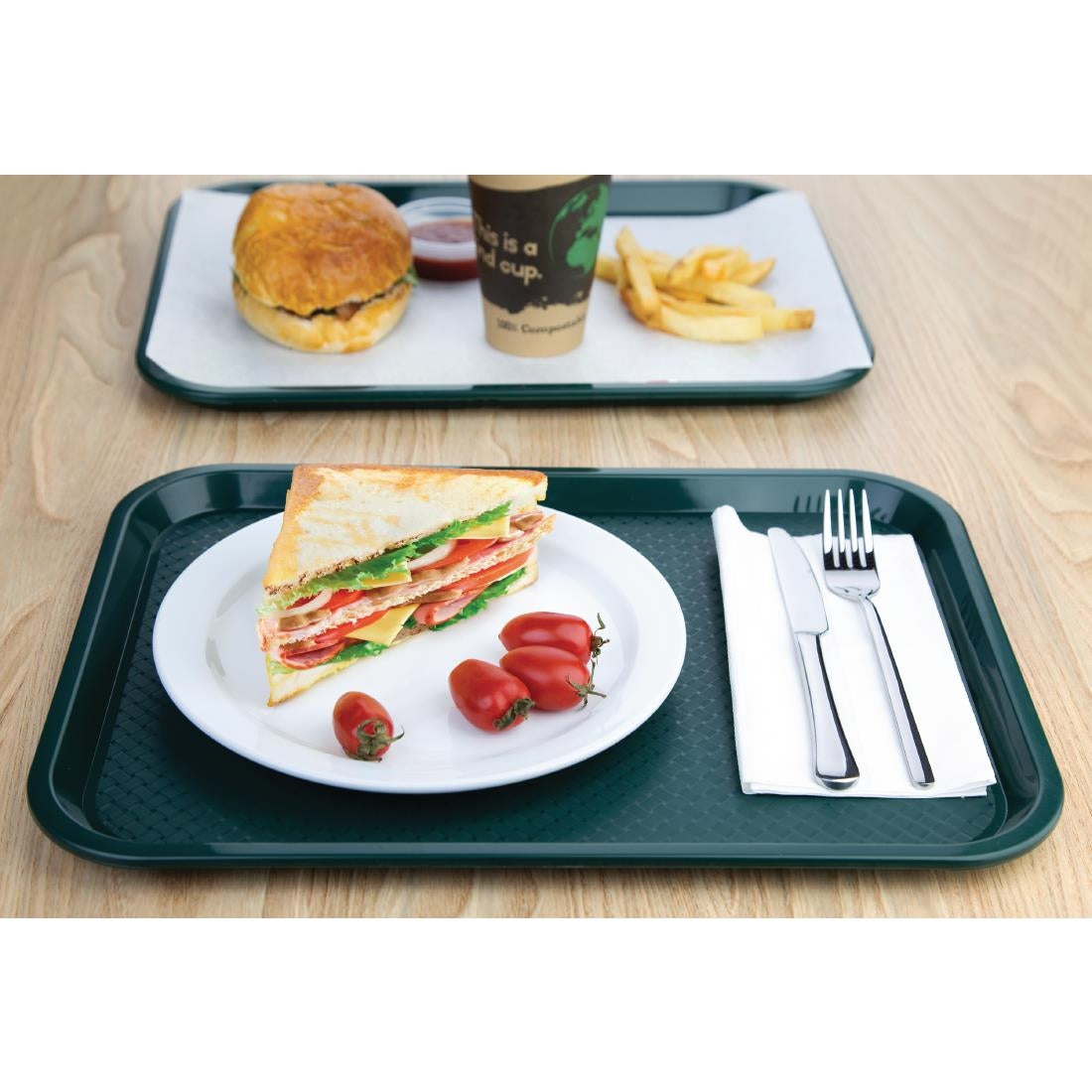 Olympia Kristallon Polypropylene Foodservice Tray 305 x 415mm Green • PAS-P505