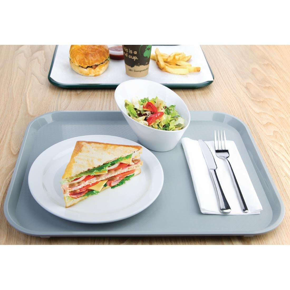 Olympia Kristallon Polypropylene Foodservice Tray 350 x 450mm Grey • PAS-P508
