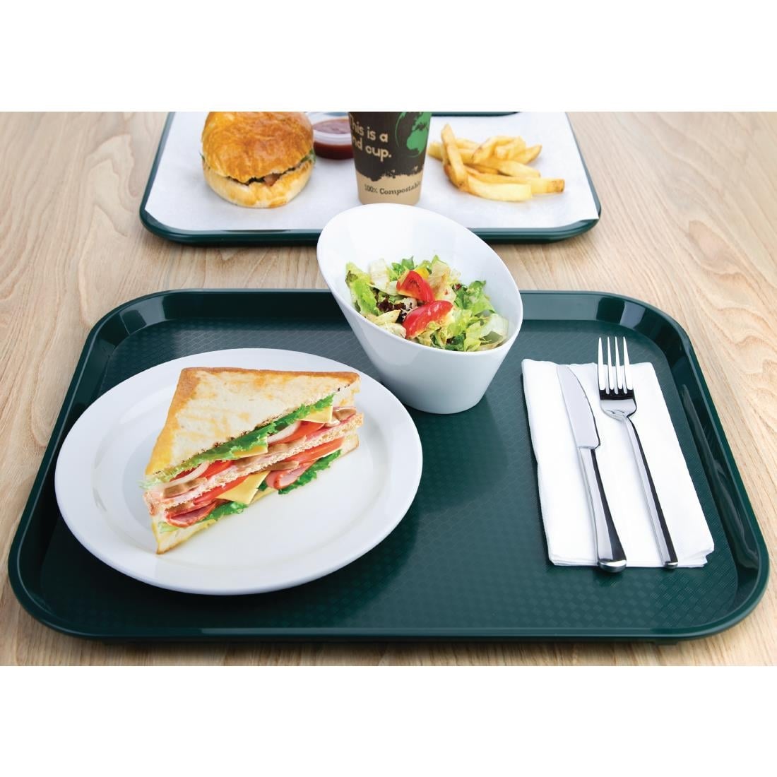 Olympia Kristallon Polypropylene Fast Food Tray Green • PAS-P_DP514
