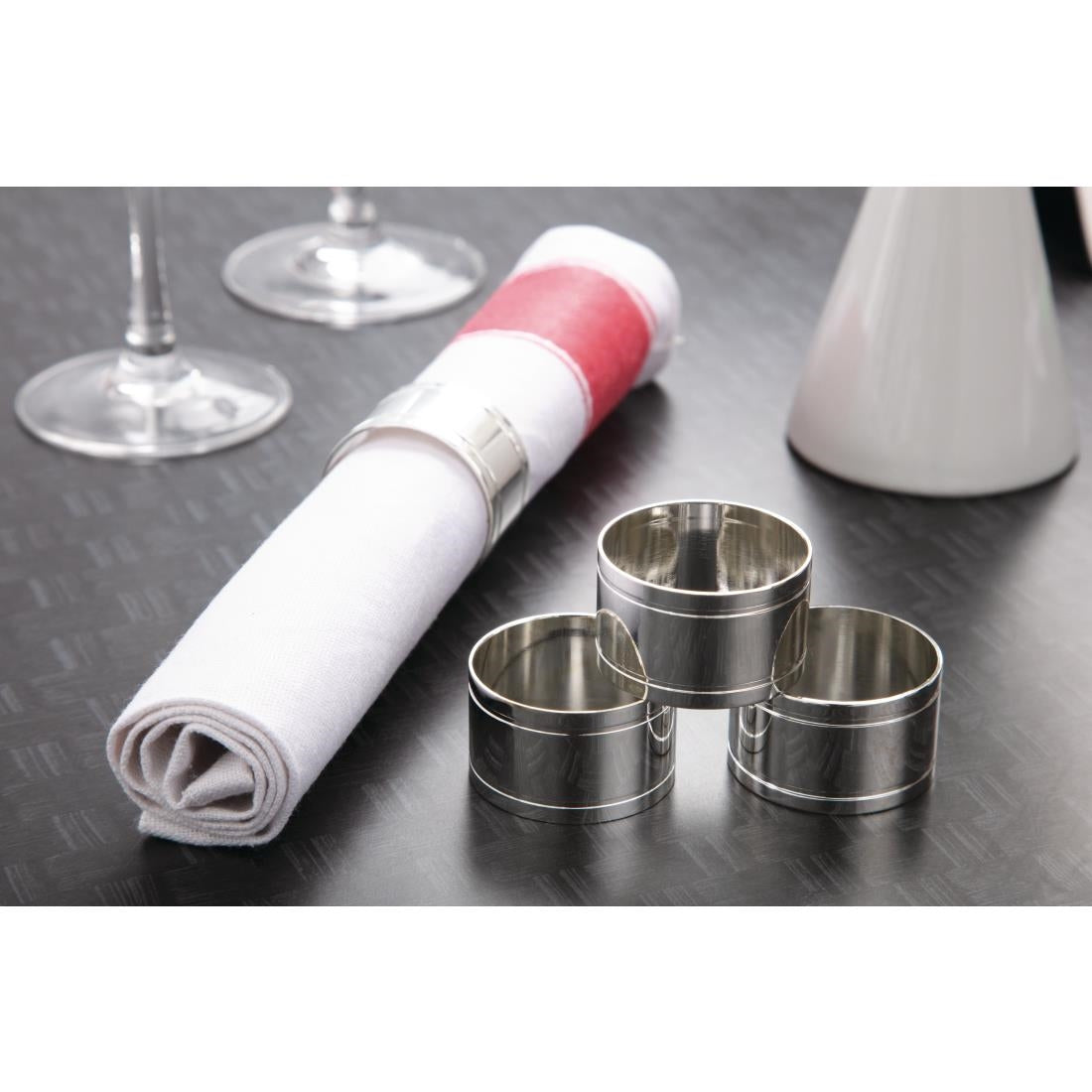 Olympia Gastro Napkins with Red Border (500(W) x 350(L)mm. 20 x 14". Pack Quantity: 10) • PAS-B477