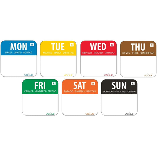 Vogue Removable Day of the Week Labels (7000 Pack) • PAS-S151