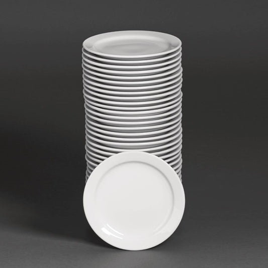 "Bulk Buy Olympia Athena Narrow Rimmed Plates 165mm (36 Pack)" (165mm Narrow Rimmed Plates | Pack quantity: 36) • PAS-S751
