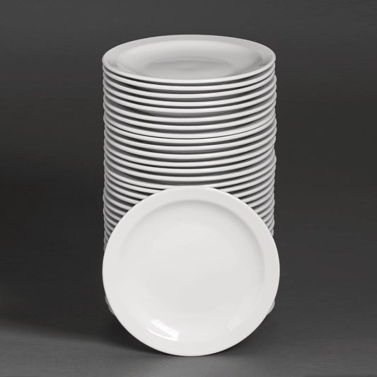 Bulk Buy Olympia Athena Narrow Rimmed Plates 205mm (36 Pack) (205mm / 8" Narrow Rimmed Plates | Pack quantity: 36) • PAS-S752