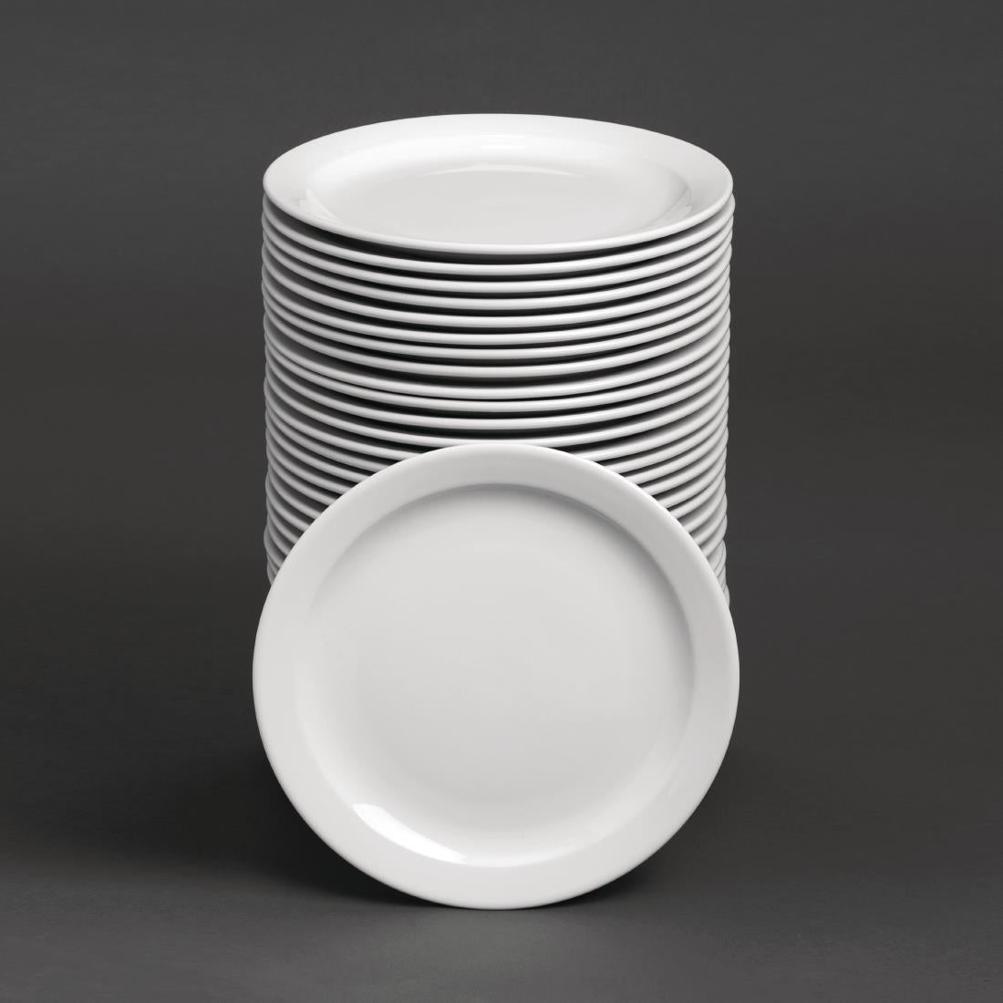 "Bulk Buy Olympia Athena Narrow Rimmed Plates 226mm (36 Pack)" (226mm Narrow Rimmed Plates | Pack quantity: 36) • PAS-S753