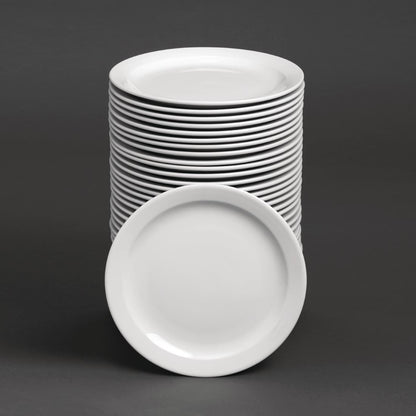 "Bulk Buy Olympia Athena Narrow Rimmed Plates 226mm (36 Pack)" (226mm Narrow Rimmed Plates | Pack quantity: 36) • PAS-S753