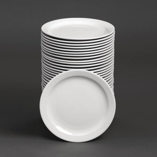 "Bulk Buy Olympia Athena Narrow Rimmed Plates 226mm (36 Pack)" (226mm Narrow Rimmed Plates | Pack quantity: 36) • PAS-S753