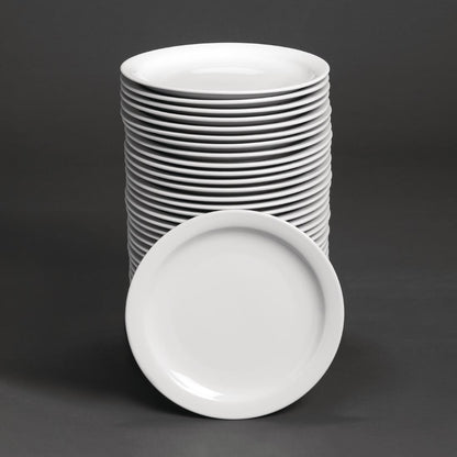 Bulk Buy Olympia Athena Narrow Rimmed Plates 255mm (36 Pack) (255mm / 10" Narrow Rimmed Plates | Pack quantity: 36) • PAS-S754