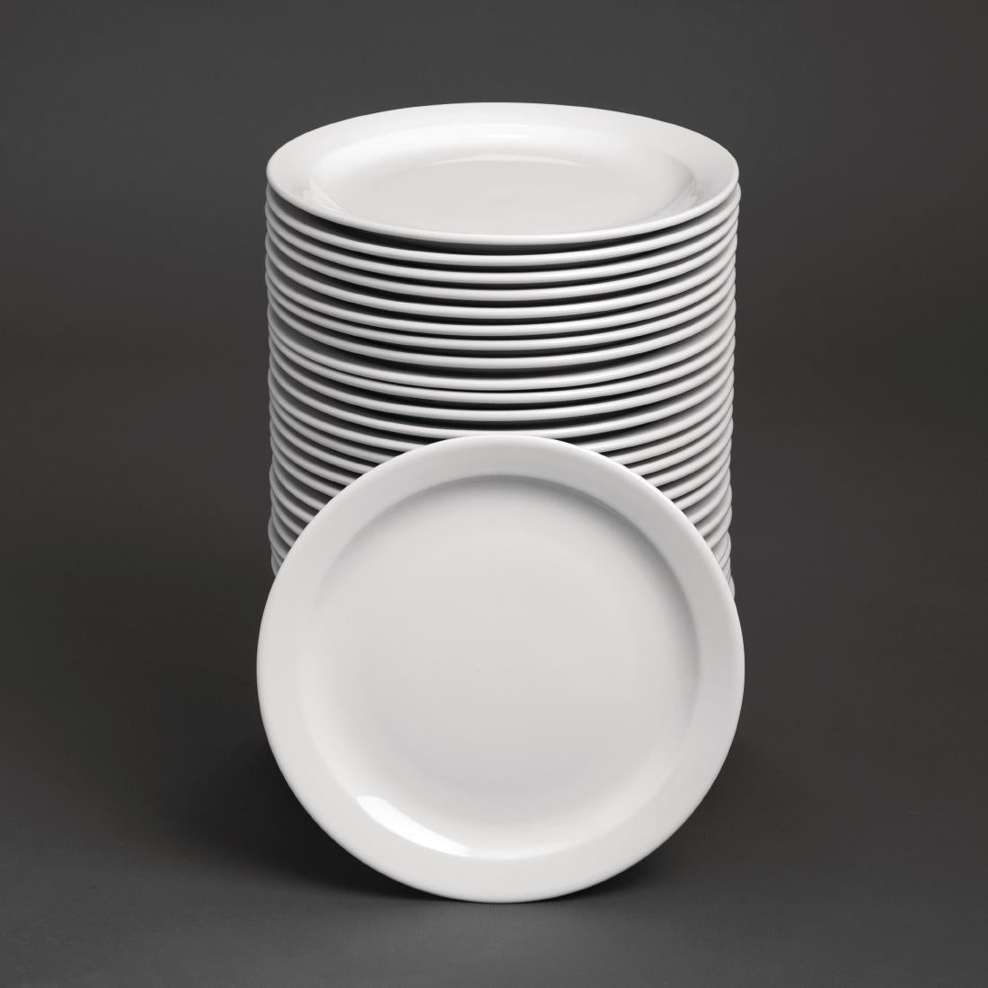 Bulk Buy Olympia Athena Narrow Rimmed Plates 284mm (36 Pack) (284mm / 11" Narrow Rimmed Plates | Pack quantity: 36) • PAS-S755
