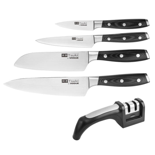 Vogue Tsuki Knife Set and Sharpener • PAS-S789
