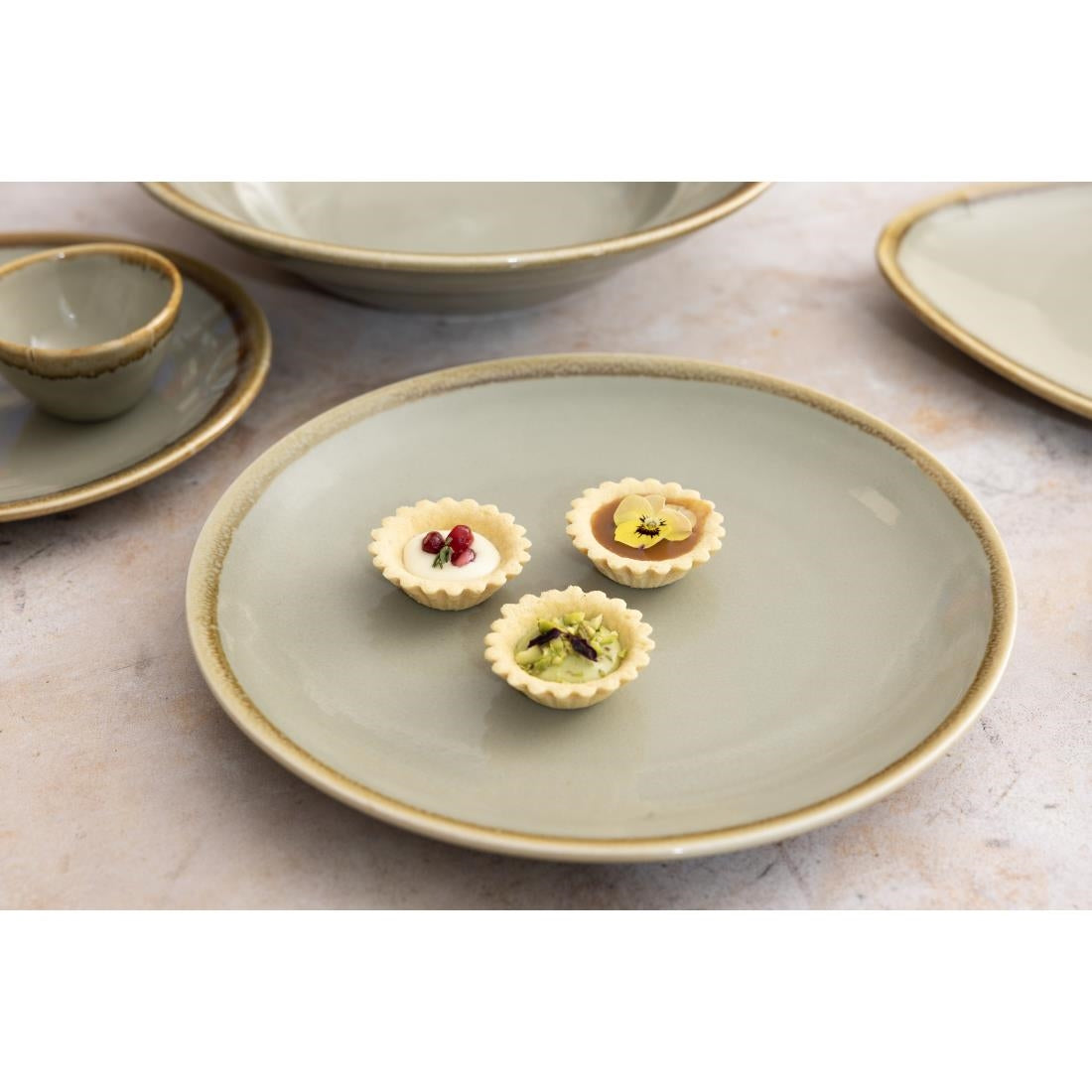 Olympia Kiln Round Coupe Plate Moss 230mm (6 Pack) (Pack of 6) • PAS-SA283