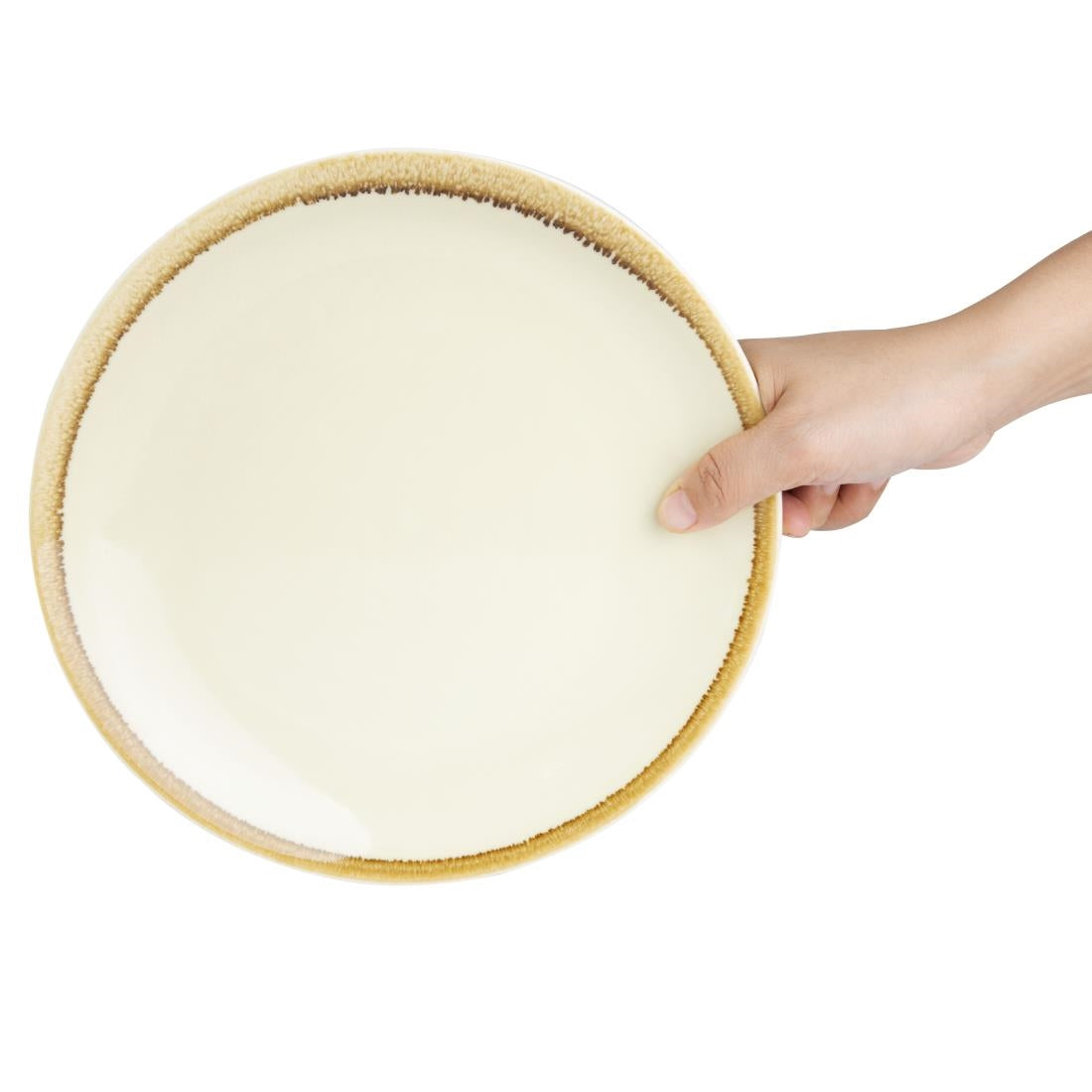 Olympia Kiln Round Coupe Plate Sandstone 230mm (6 Pack) (Pack of 6) • PAS-SA284