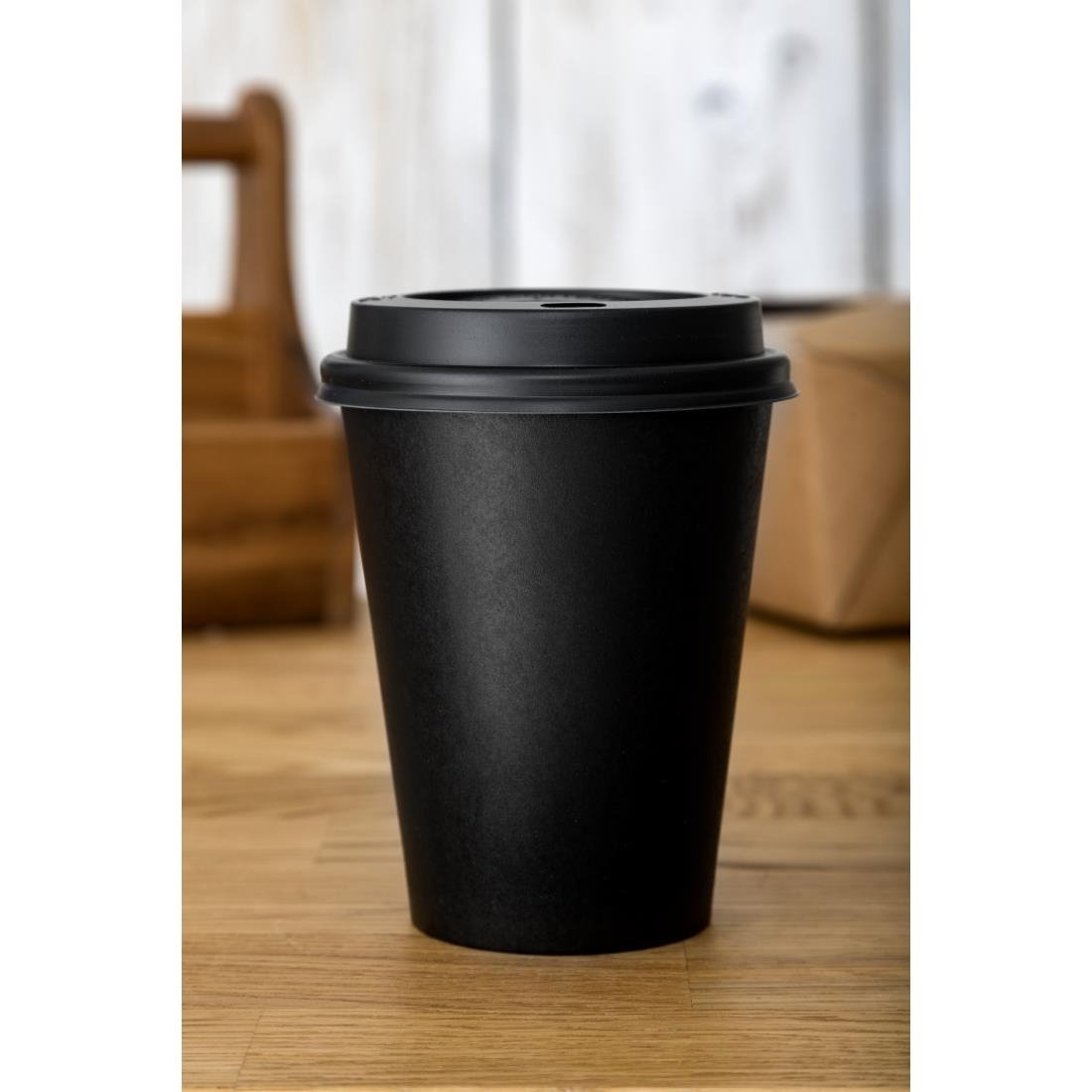 Special Offer Fiesta Recyclable Black Hot Cups and Lids 340ml (Pack of 1000) • PAS-SA433