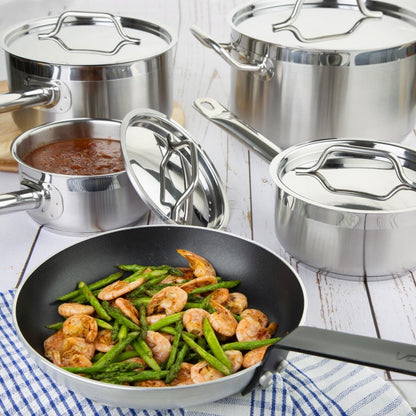 Nisbets Essentials Cook Like A Pro Stainless Steel & Aluminium 5-Piece Cookware Set (Pack of 5) • PAS-SA690