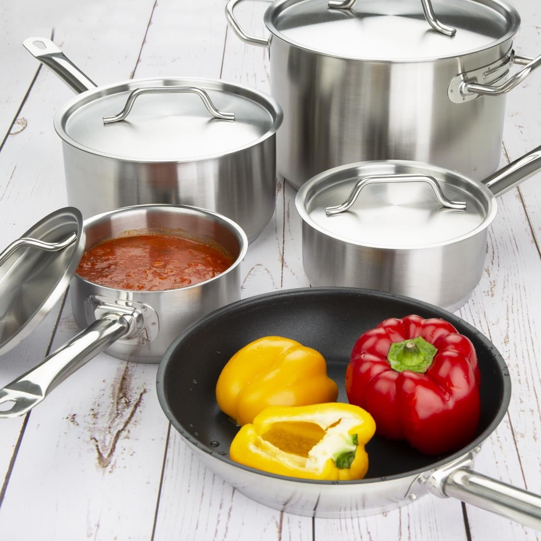 Vogue Cook Like A Pro 5-Piece Stainless Steel Cookware Set • PAS-SA693