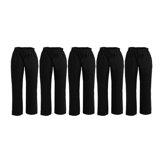 Whites Vegas Chef Trousers Polycotton Black M (5 Pack) (Size: M | Waist Size: 34"-36" | Pack Quantity: 5) • PAS-SA825