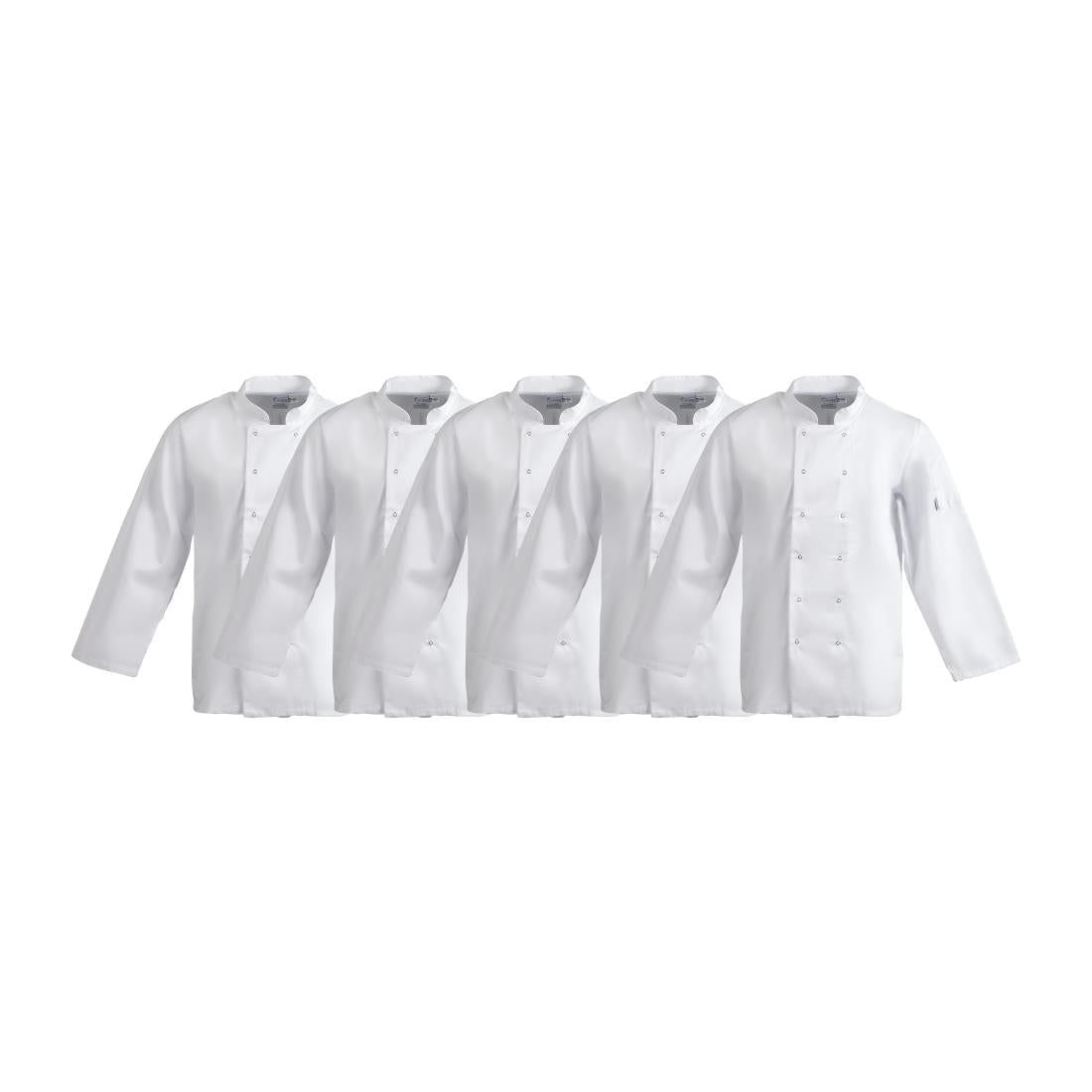 Whites Vegas Unisex Chef Jackets Long Sleeve White M (5 Pack) • PAS-SA846