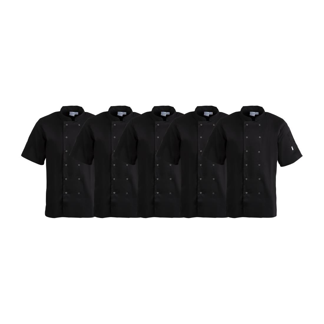 Whites Vegas Unisex Chef Jackets Black (5 Pack) • PAS-P_SA850