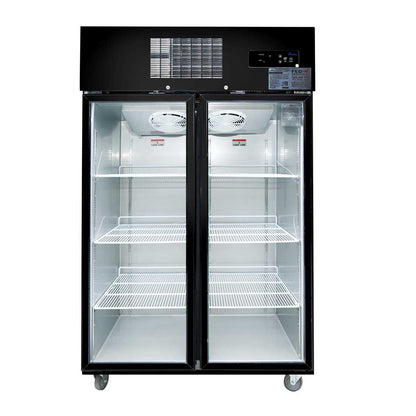 Double Glass Door Black Stainless Steel Upright Freezer - SUFG1000B GRS-SUFG1000B