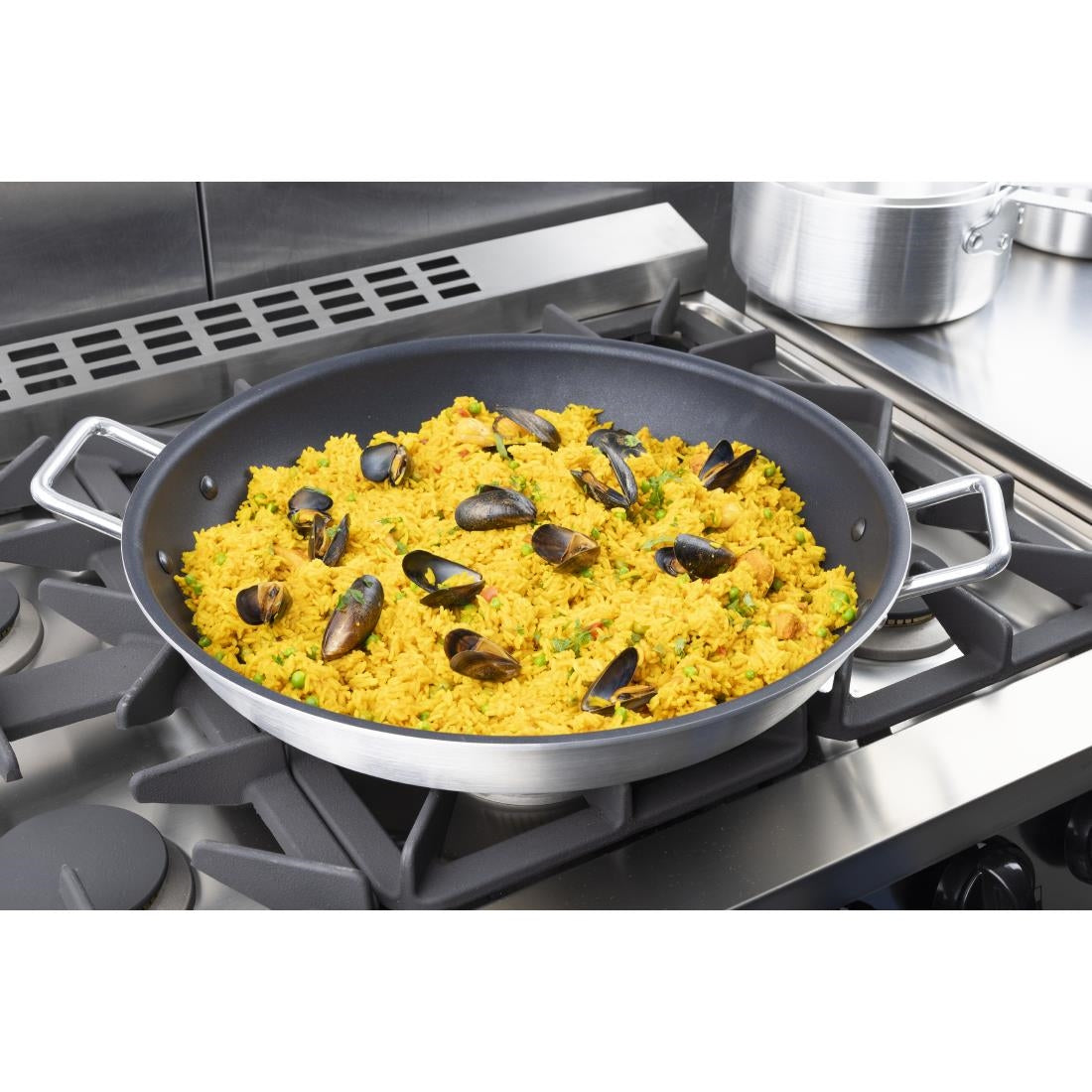 Vogue Aluminium Non-Stick Teflon Paella Pan 450mm • PAS-T369