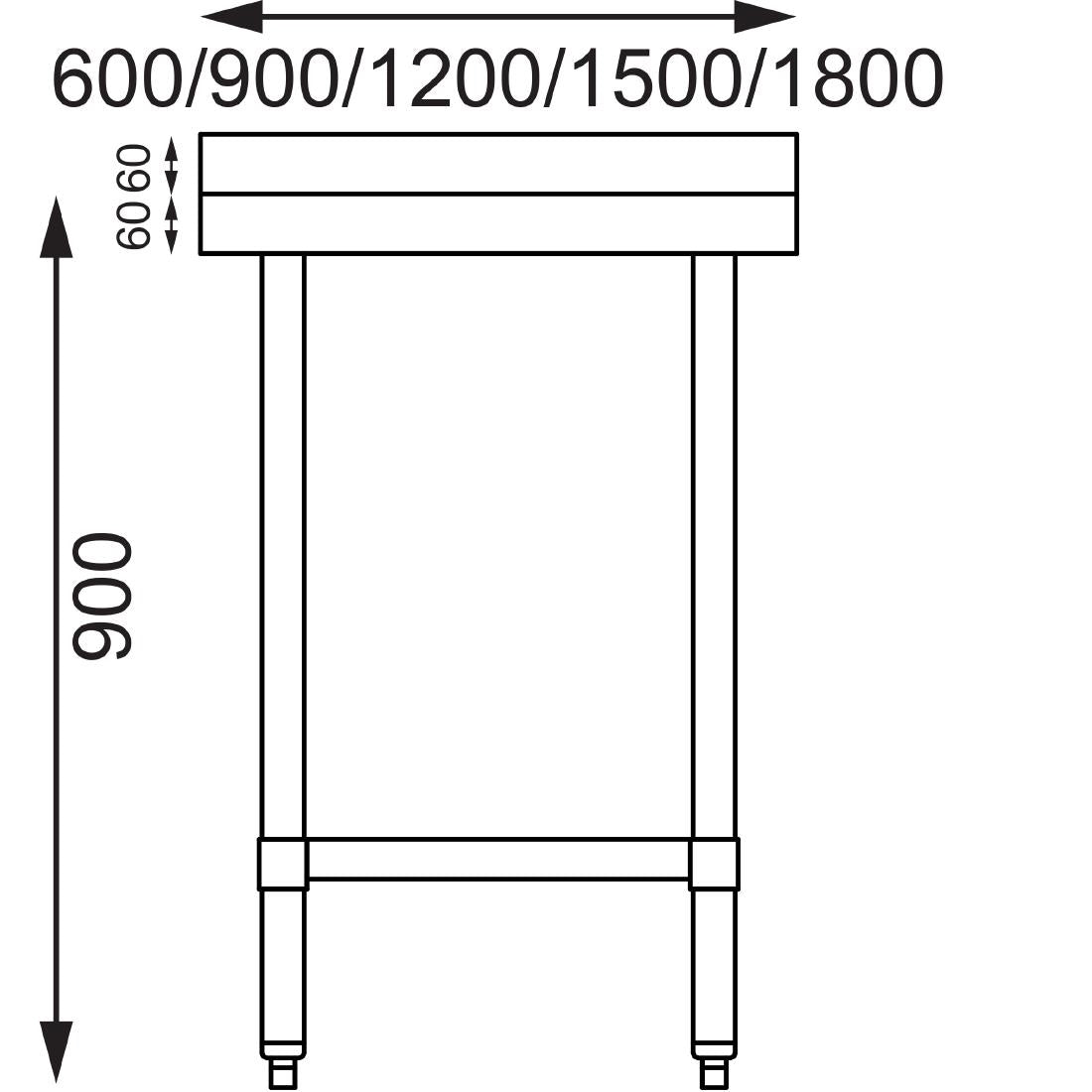 Vogue Stainless Steel Prep Table with Splashback 1500mm • PAS-T382