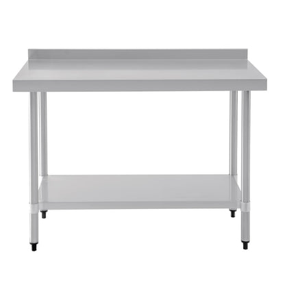 Vogue Stainless Steel Prep Table with Splashback 1200mm • PAS-T381